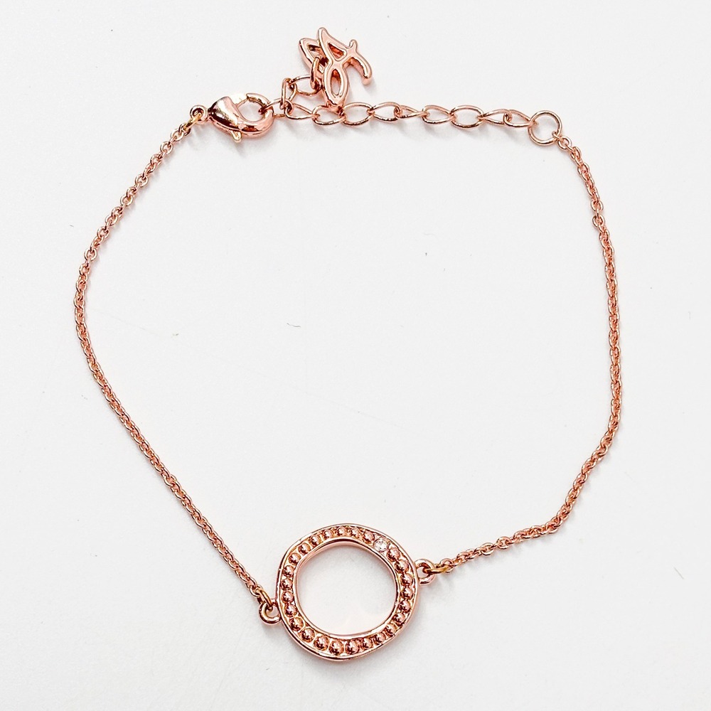 Adore by Swarovski‎ Rose Gold Plated Circle Crystal Bracelet Adjustable 6.5-8in